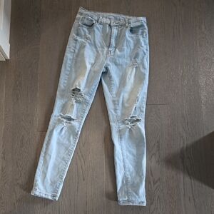 Womens Light Blue Super Strechy Skinny  Jeans
